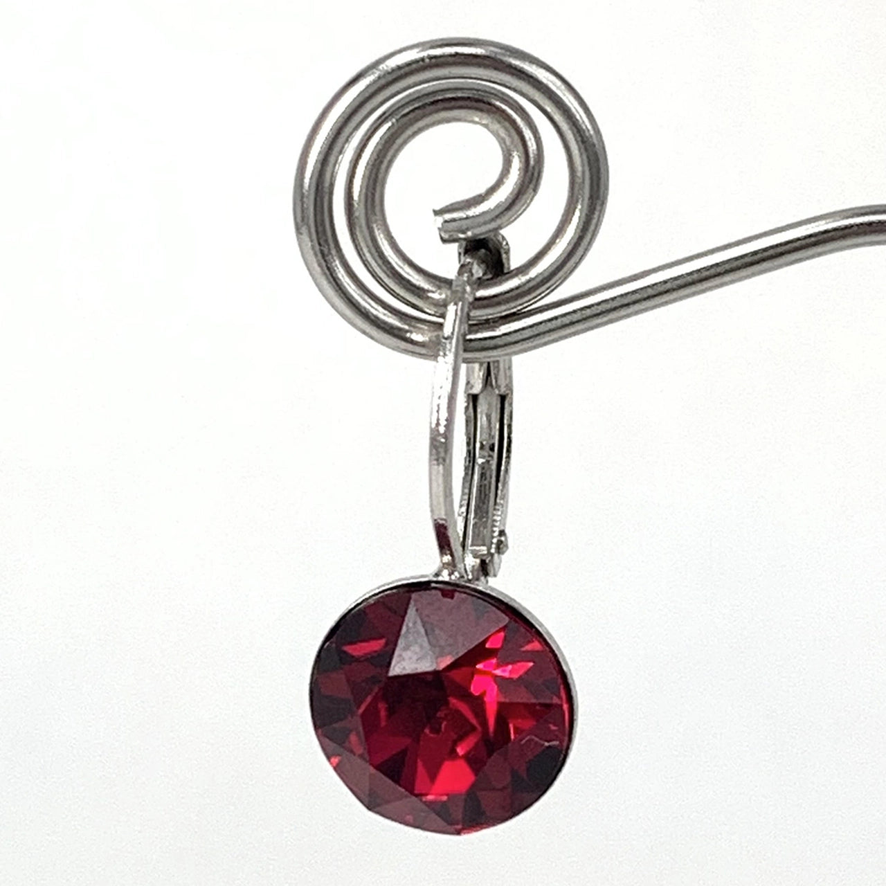 Isa Dambeck 9mm Swarovski Stone Silver Earrings Assorted Colours Earrings