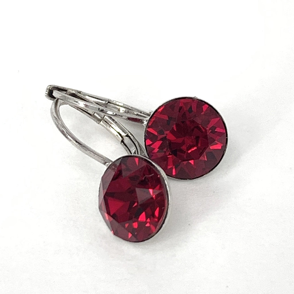 Isa Dambeck 9mm Swarovski Stone Silver Earrings Assorted Colours Earrings