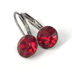 Isa Dambeck 9mm Swarovski Stone Silver Earrings Assorted Colours Earrings