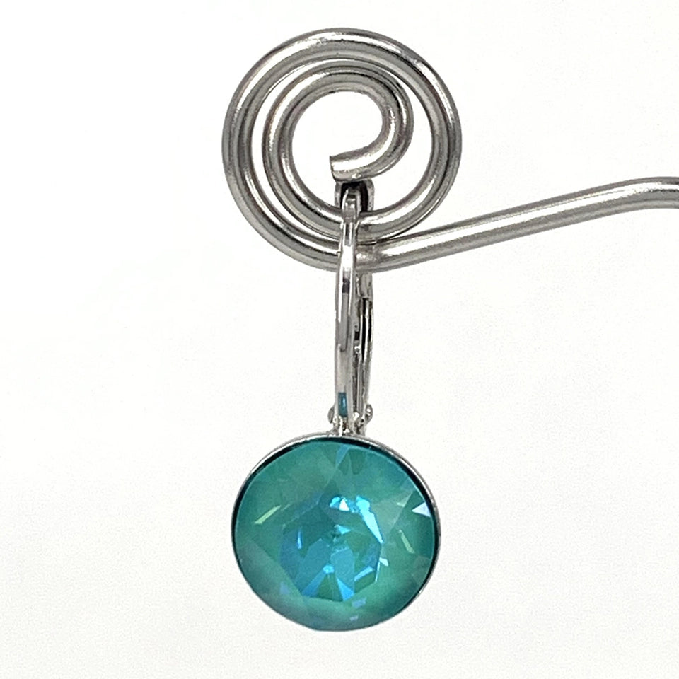 Isa Dambeck 9mm Swarovski Stone Silver Earrings Assorted Colours Earrings