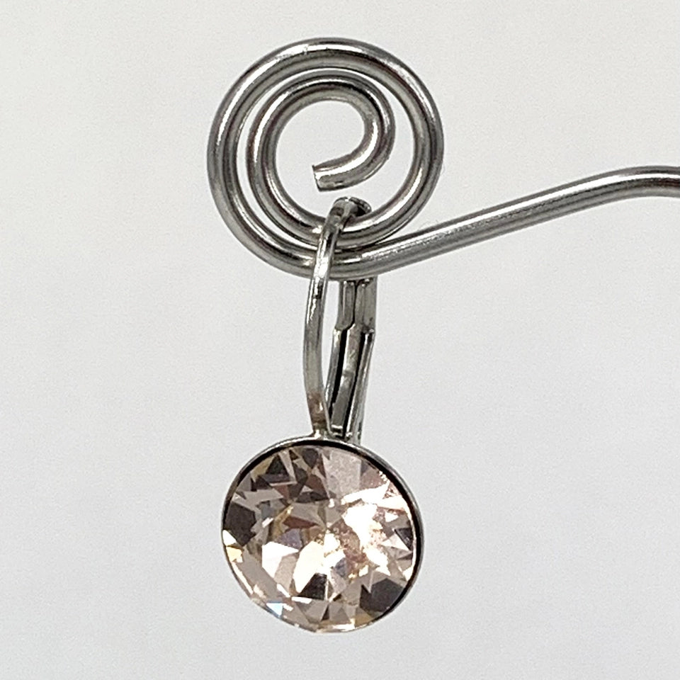 Isa Dambeck 9mm Swarovski Stone Silver Earrings Assorted Colours Earrings