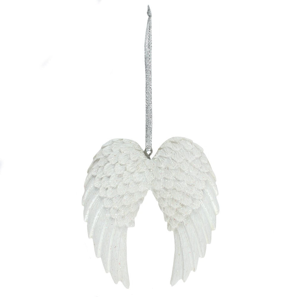Double Angel Wing Glitter Decoration