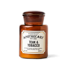 Load image into Gallery viewer, Paddywax Apothercary Candle Teak &amp; Tobacco