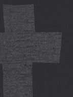 Black Cross Anthracite Printed Merino Fingerless Gloves