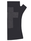Black Cross Anthracite Printed Merino Fingerless Gloves