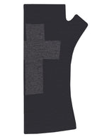 Black Cross Anthracite Printed Merino Fingerless Gloves