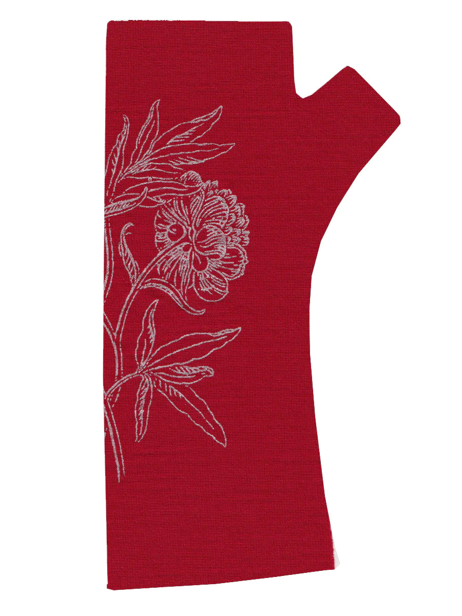Regular Length Red Peony Silver