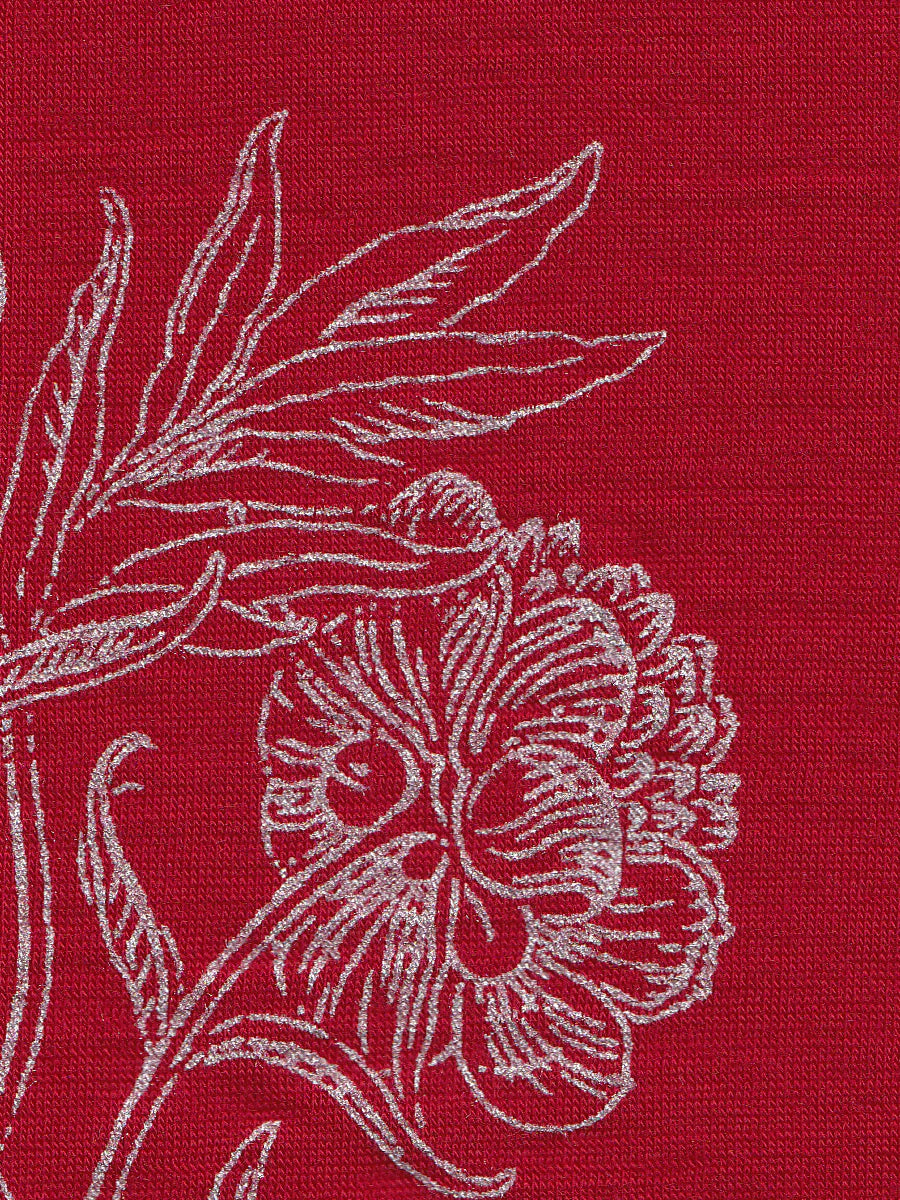 Regular Length Red Peony Silver
