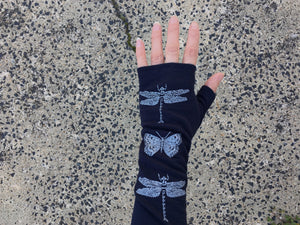Ink Blue Dragonfly Merino Gloves