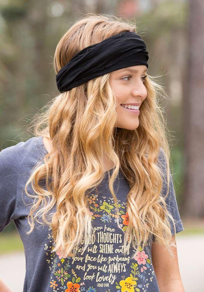 Boho Bandeau Solid Black