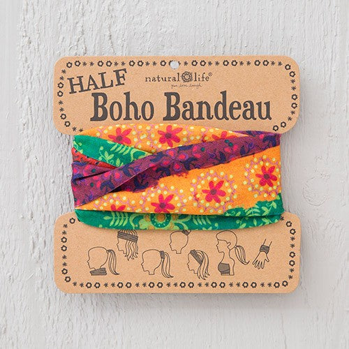 Half Boho Beandeau Red Gold Green