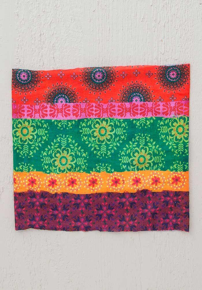 Half Boho Beandeau Red Gold Green