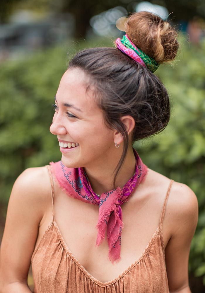 Half Boho Beandeau Red Gold Green