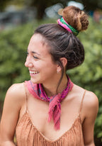 Half Boho Beandeau Red Gold Green
