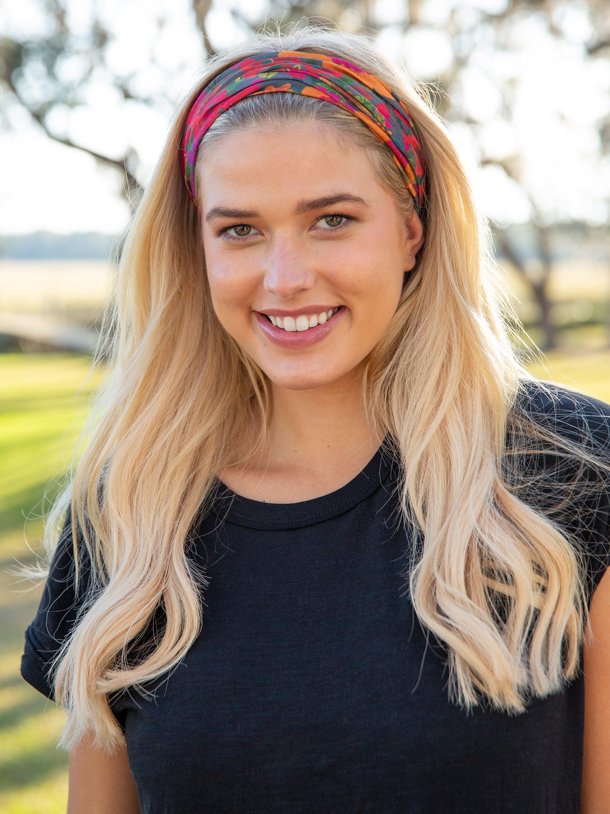Boho Bandeau Orange/ Pink Floral