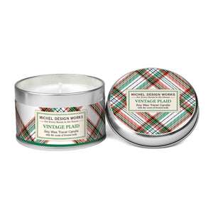 Vintage Plaid Travel Candle