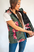 Load image into Gallery viewer, Military Peony Waterproof Puffer Vest