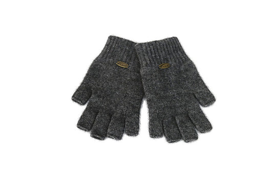 Merino Possum Fingerless Gloves Mid Grey