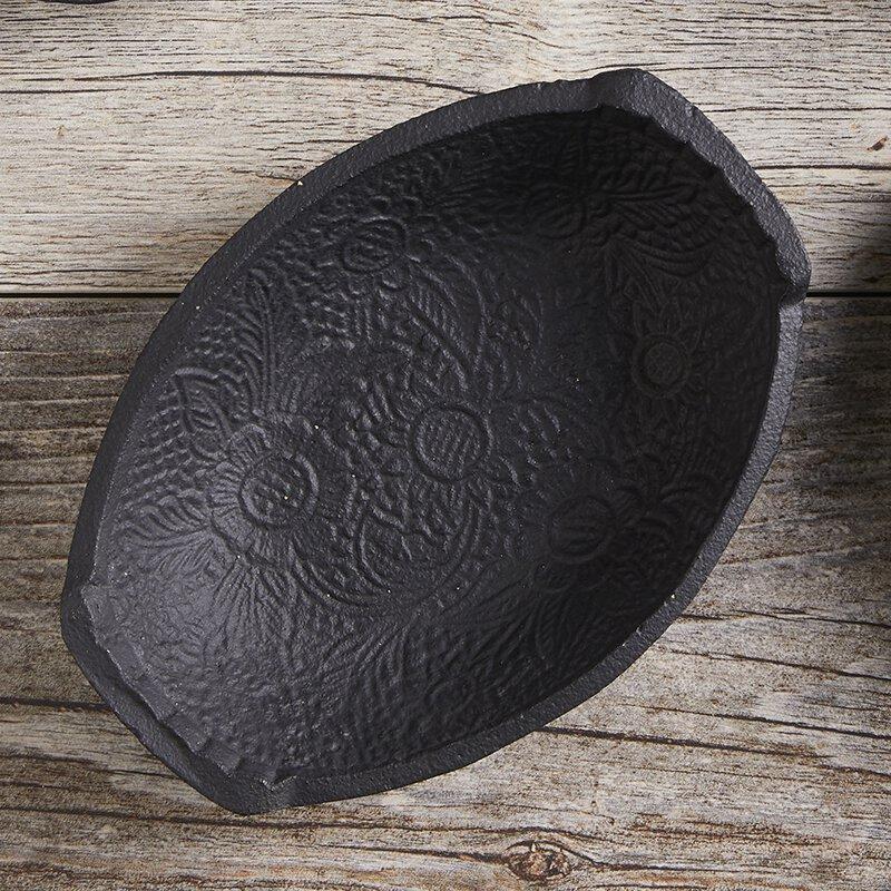 Cast Iron Embossed Oval Bowl