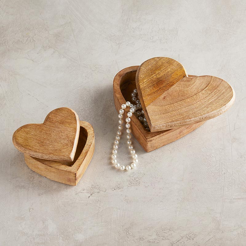 Wooden Small Heart Box