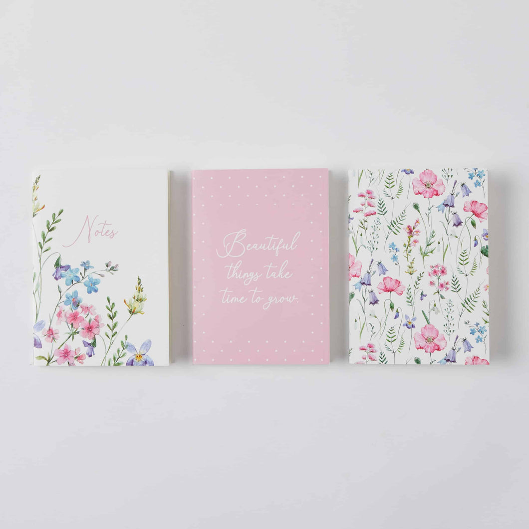 Wild Flower A6 Pocket Notebooks 3 Pack