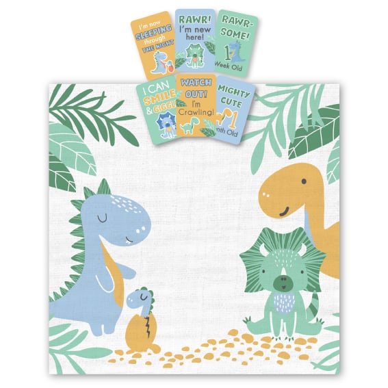 Dinosaurs Milestone Muslin Set