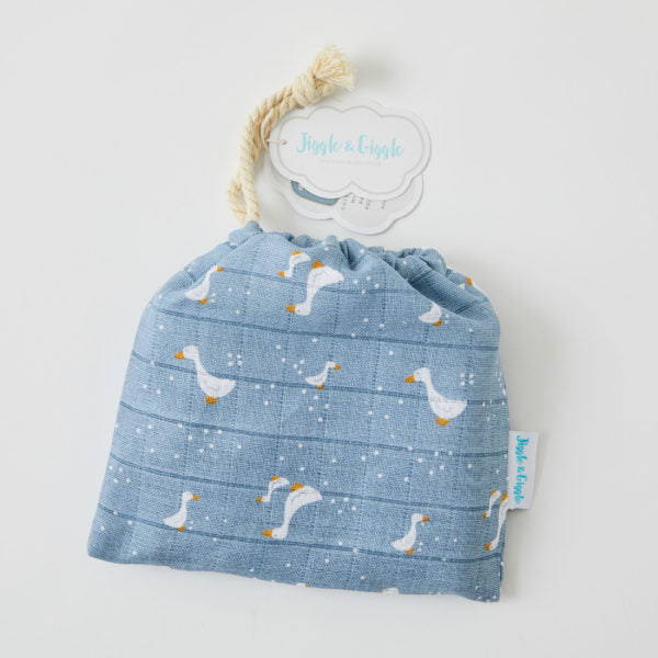 Muslin Bib 2 Pack Blue Goose