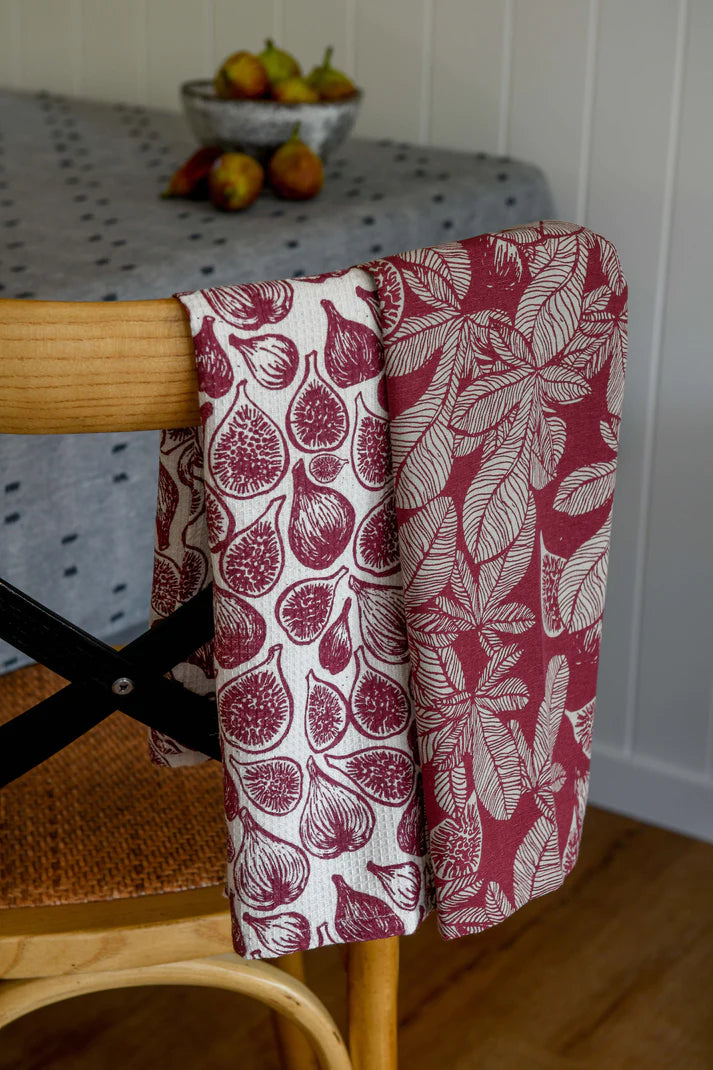 Fig Tea Towel Ruby Set of 2