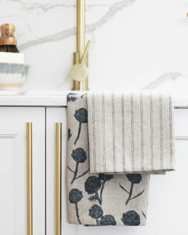 Artichoke Dark Slate Tea Towel Set of 2
