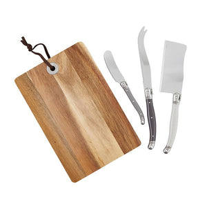 Card Board Book Set Acacia Wood Cheese Board with knives