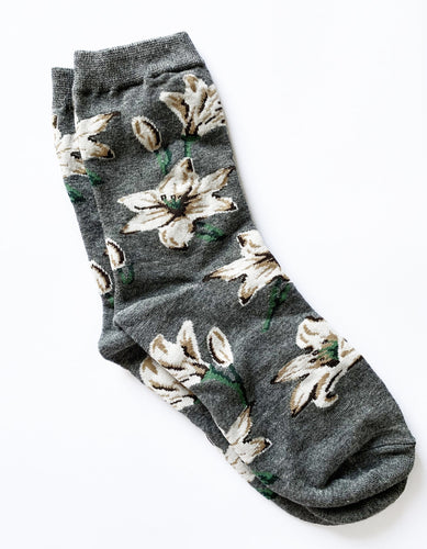 Charcoal Lilies Socks