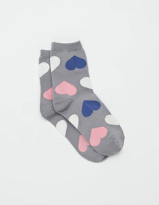 S+G Grey Heart Socks