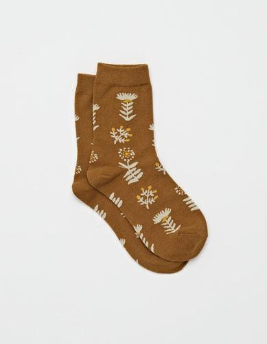 Mustard Wildflowers Socks
