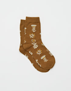 Mustard Wildflowers Socks