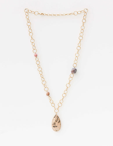 Gem Stone Chain Necklace