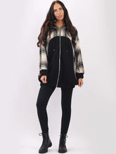 Load image into Gallery viewer, Sadie Mocha Hooded Checked Jacket