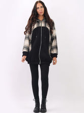 Load image into Gallery viewer, Sadie Mocha Hooded Checked Jacket