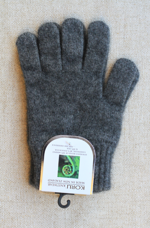 Merino Possum Gloves Mid Grey