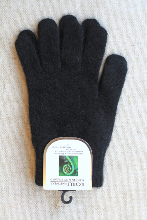 Merino Possum Gloves Black