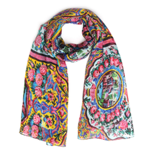 Load image into Gallery viewer, Floral 100% Silk Scarf