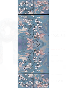 100% Silk Designer Scarf Blossoms