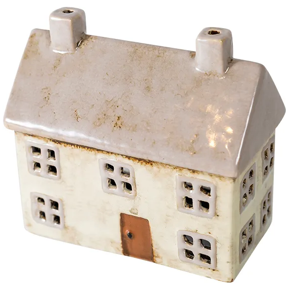 French Country Alsace Cottage Tea Light House Light Grey (YA0017)