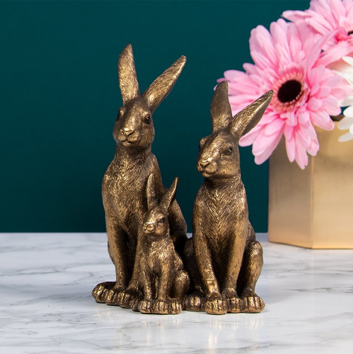 Bronzed Sitting Hares and Young
