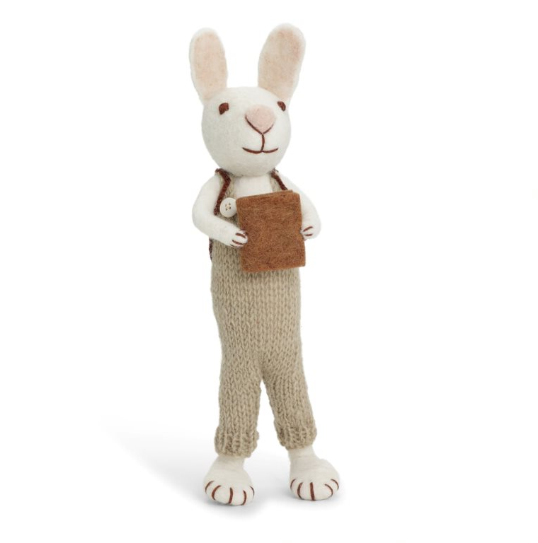 White Bunny with Pants & Book