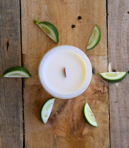 Kowhai Blossom + Lime Woodwick Candle