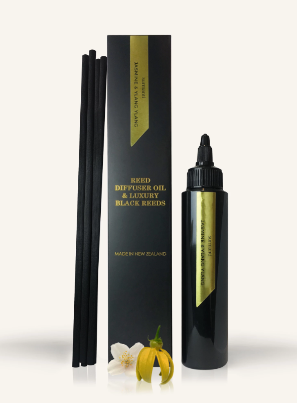 Jasmine & Ylang Ylang Reed Diffuser Oil & Luxury Black Reeds Refill