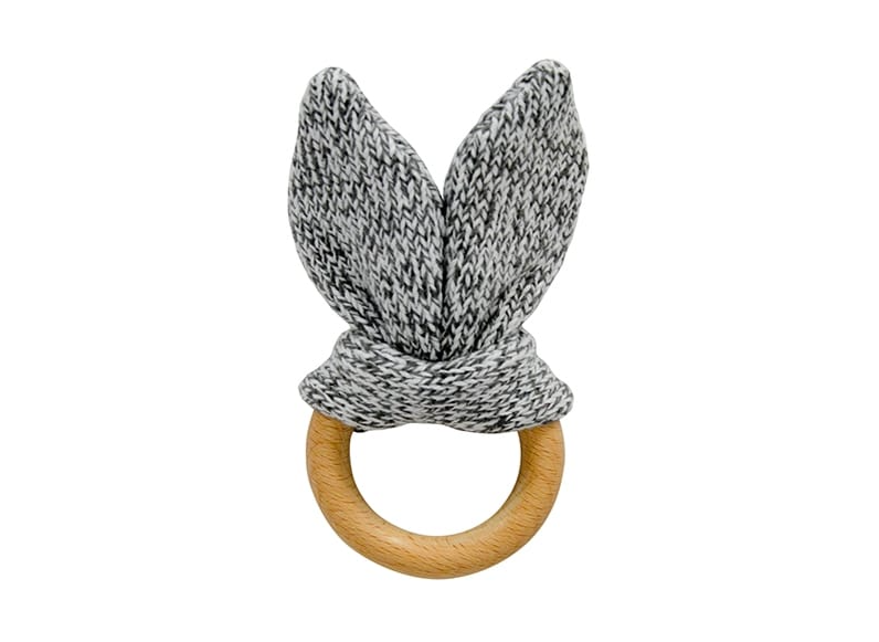 Bunny Ear Teether Grey Marle