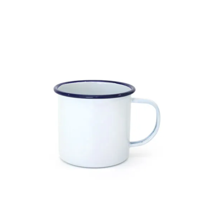 White/Blue Enamel Mug