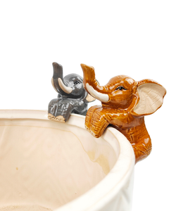 Elephant Pot hanger Grey or Brown 12cm