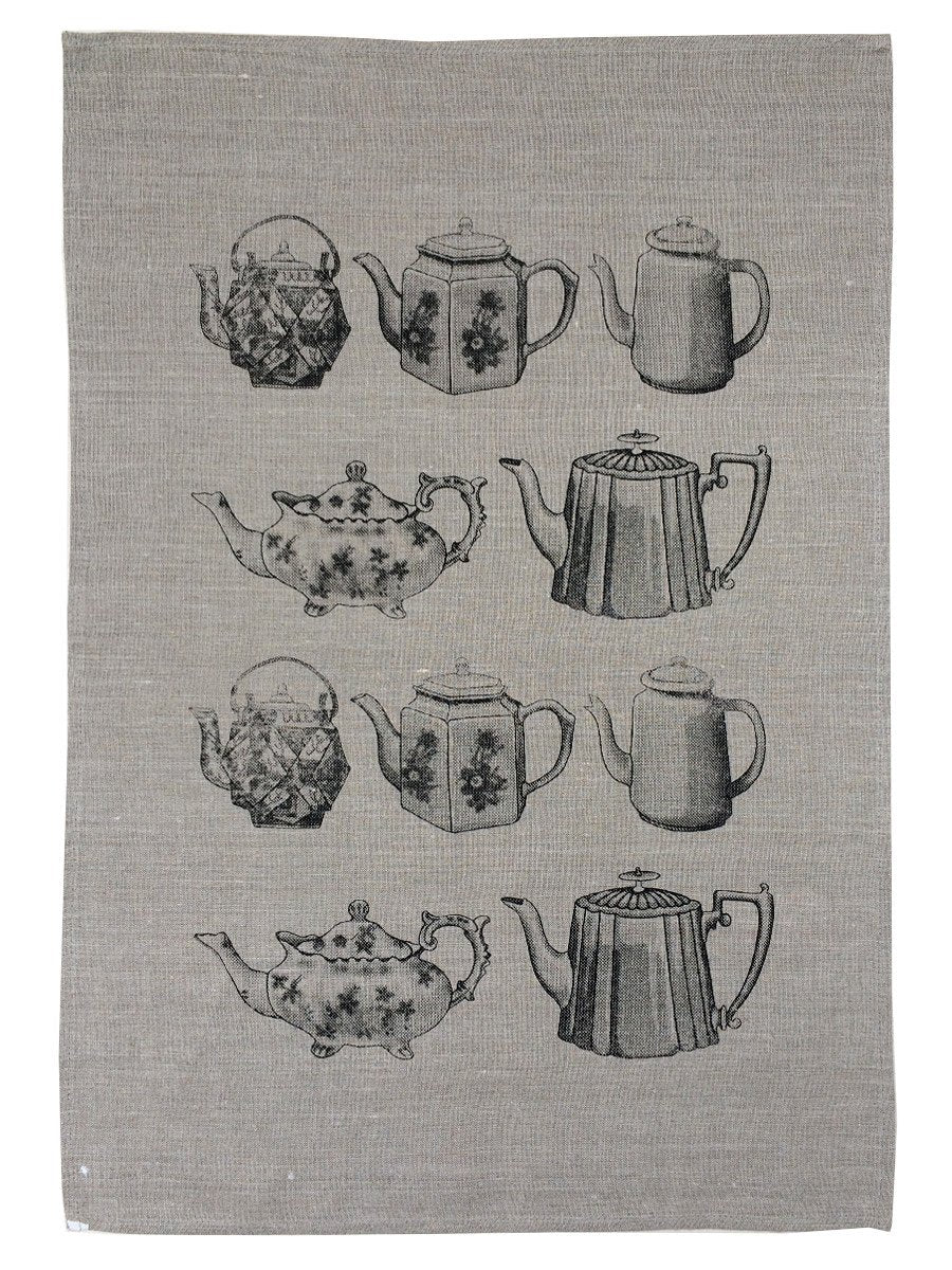 Natural Linen Tea Pot Tea Towel